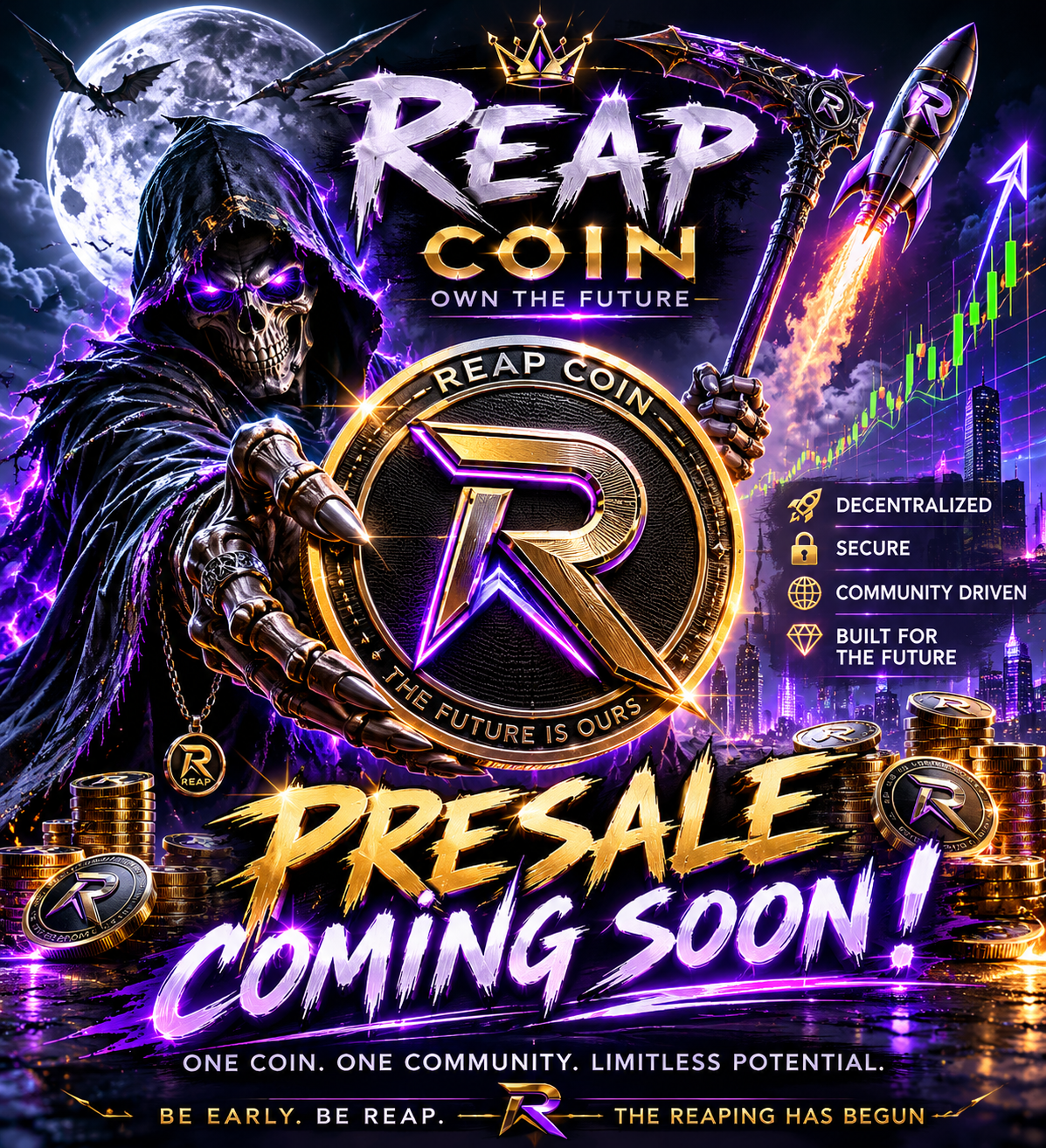 REAP Coin presale coming soon poster